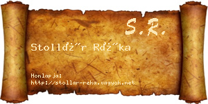 Stollár Réka névjegykártya